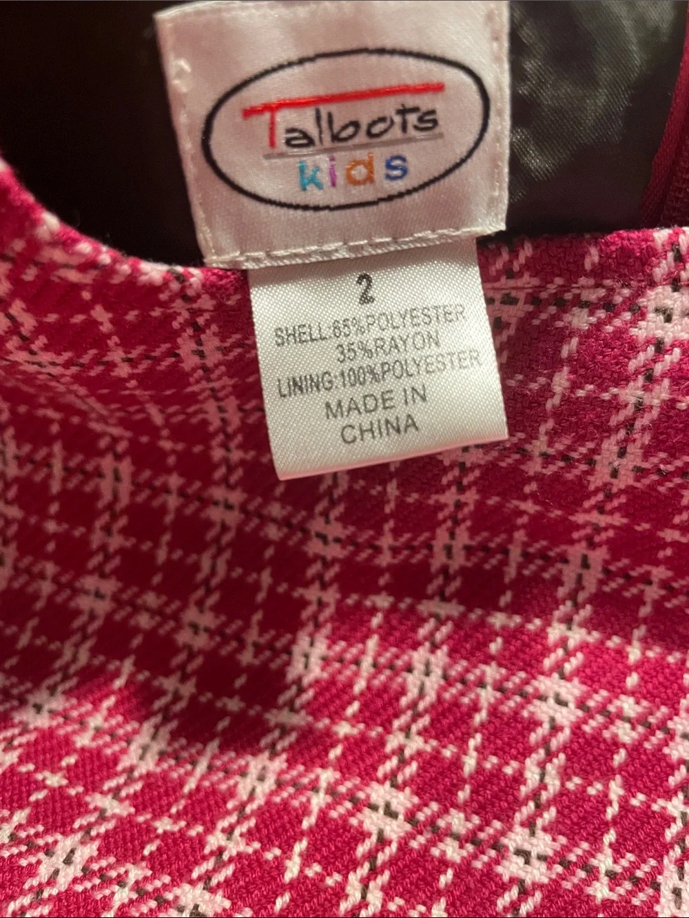 Talbots Kids Pink & White Tweed A-Line Dress
